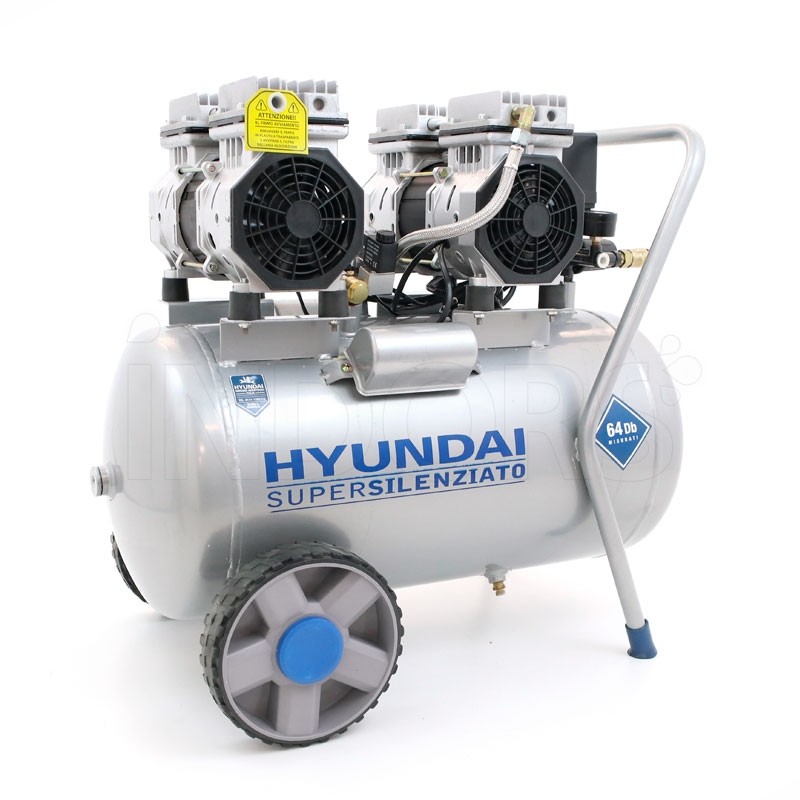 Compresseur d'air Hyundai sans huile 50 L silencieux cod. 65706