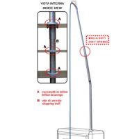 Braccio girevole inox - attacco soffitto