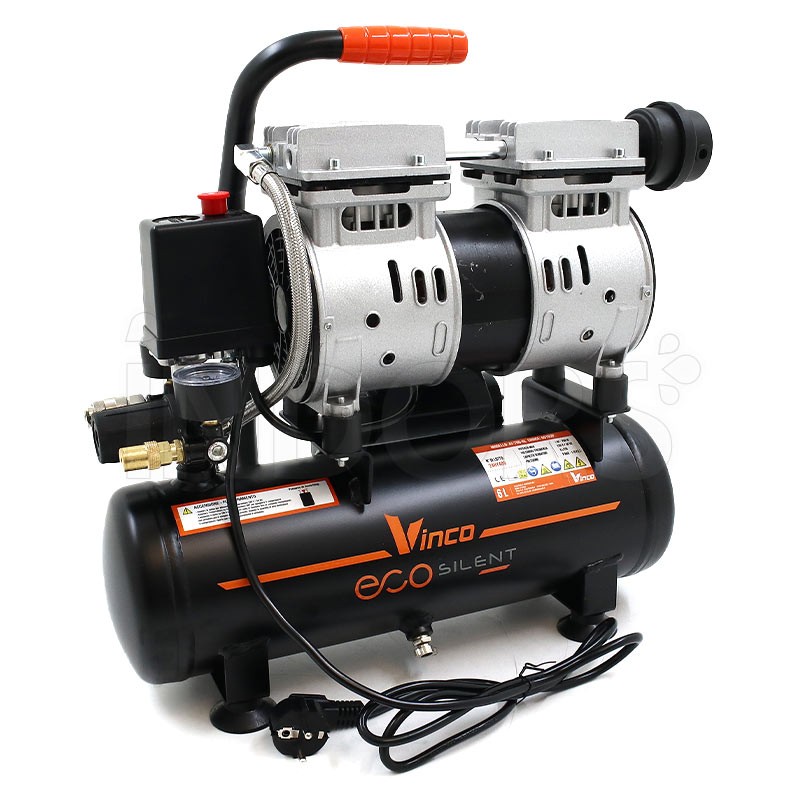 Vinco 60702 - Compresseur silencieux sans huile 1 CV