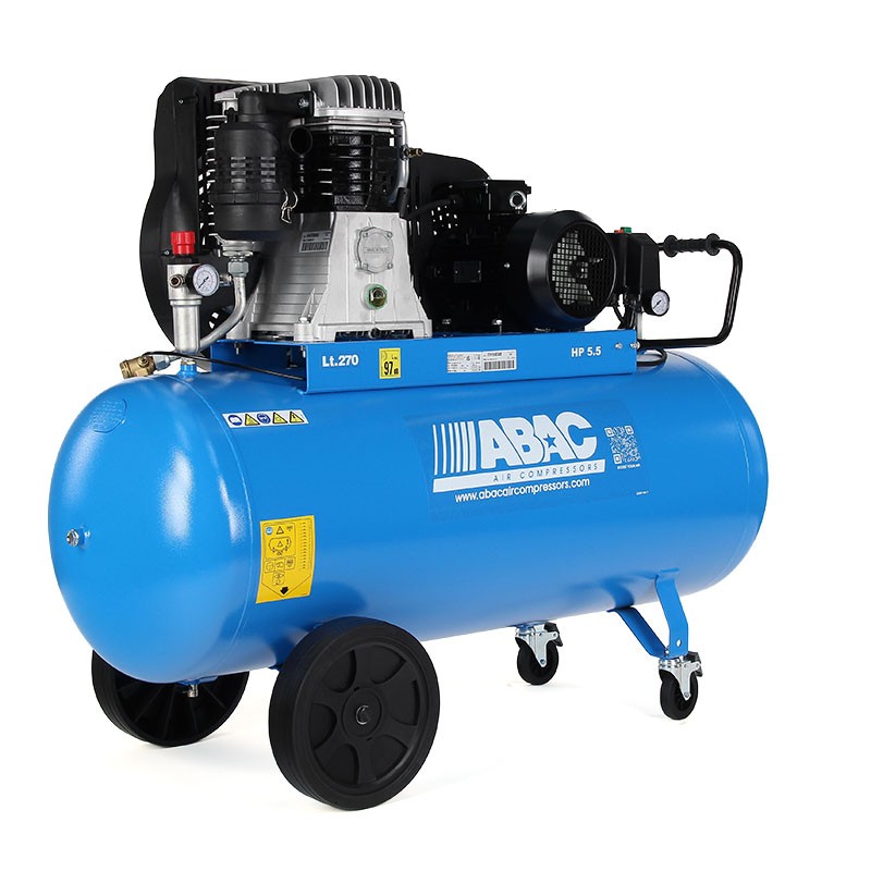 ABAC PRO B6000 270 LT - Compresseur professionnel 5,5 CV - CT5.5 triphasé sur roues