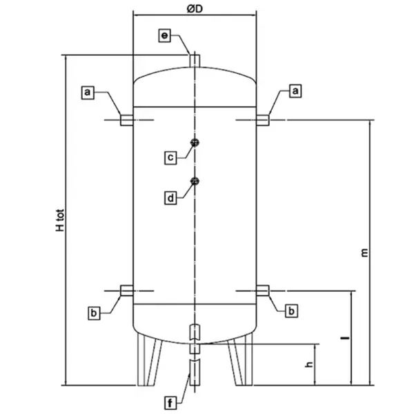Réservoir d'Air Comprimé Vertical ABAC - Peint 15 bar - de 500 à 1000 L