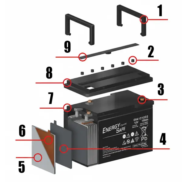Accu Italia Energy Safe Cyclic 12V 80 Ah 00412802 - Batterie au plomb AGM pour applications électriques