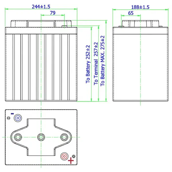 Accu Italia HZY6-225EV 7715060225 - Batterie gel 6V 220Ah pour véhicules électriques et professionnels