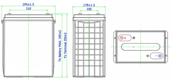Accu Italia HZY6-335EV 7715060335 - Batterie gel 6 V 320 Ah pour véhicules électriques et professionnels