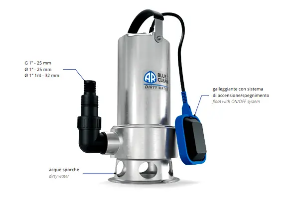 Annovi Reverberi ARUP 1100XD - Fonctionnement de la pompe submersible