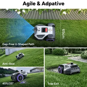 Anthbot M5 Pro - Robot Tondeuse sans fil périmétrique avec LiDAR 360° + RTK & NetRTK + Vision IA double