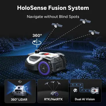 Anthbot M5 Pro - Robot Tondeuse sans fil périmétrique avec LiDAR 360° + RTK & NetRTK + Vision IA double