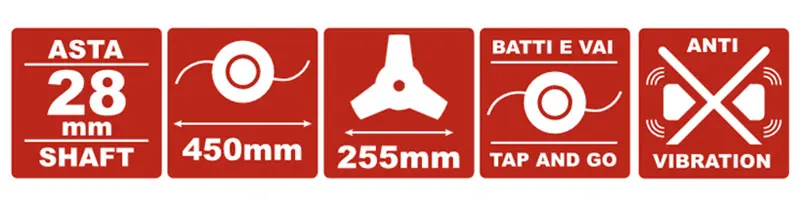Débroussailleuse à arbre fixe Attila AT 53-S avec moteur 2 temps de 52,8 cm3