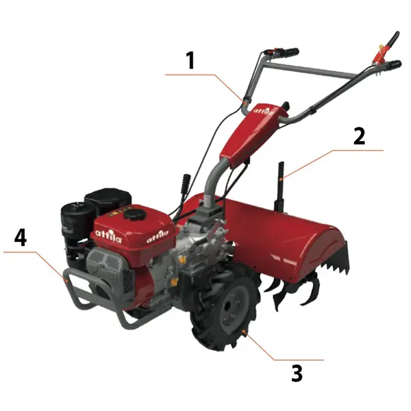 Attila ATMC 5420 067110 - Motoculteur professionnel à essence avec moteur Weima de 212 cm3