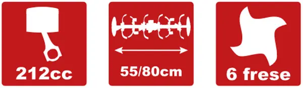 Motoculteur Attila ATMZ 6020 067080 - Motoculteur professionnel à essence avec moteur Weima 212 cm3