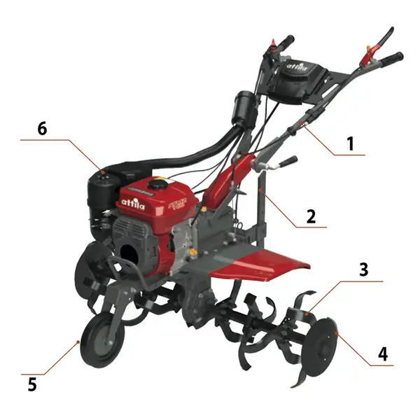 Motoculteur Attila ATMZ 6020 067080 - Motoculteur professionnel à essence avec moteur Weima 212 cm3