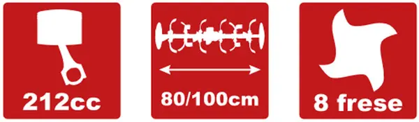 Motoculteur Attila ATMZ 8020 067090 - Motoculteur professionnel à essence avec moteur Weima 212 cm3