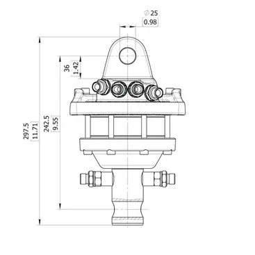 Baltrotors GR30 - Rotateur 30 kN pour pinces forestières - Rotation illimitée et bride incluse