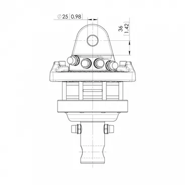 Baltrotors GR46 - Rotateur 45 kN pour grappins forestiers - Rotation illimitée et bride incluse