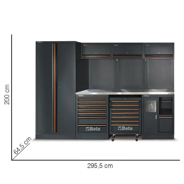 Beta C45PRO 2.0 X/268UT 00045009158 - Plan de travail d'atelier de 61,5 cm avec 268 outils inclus
