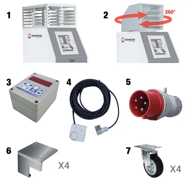 Accessoires supplémentaires sur demande pour le chauffage électrique Biemmedue Confort 40 E