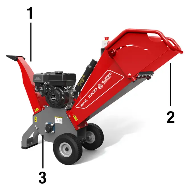 Broyeur de branches à essence Bluebird SHL 1000 pour branches d'un diamètre maximal de Ø 100 mm