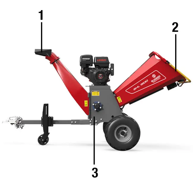 Broyeur de branches Bluebird SHL 1500 - 15 CV essence pour branches de Ø 150 mm