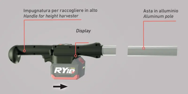 Castellari Olivance EP L 18 12V - Taille-haie professionnel à batterie 3 m