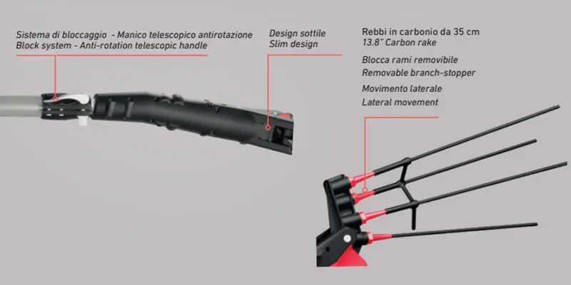 Castellari Vertigo L 18 12 V - Taille-haie professionnel à batterie avec tige en aluminium 3,3 m