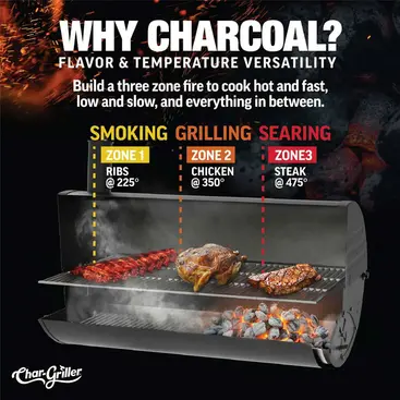Char-Griller Wrangler Charcoal Barrel Grill 2823 - barbecue au charbon de bois cod. 3100011
