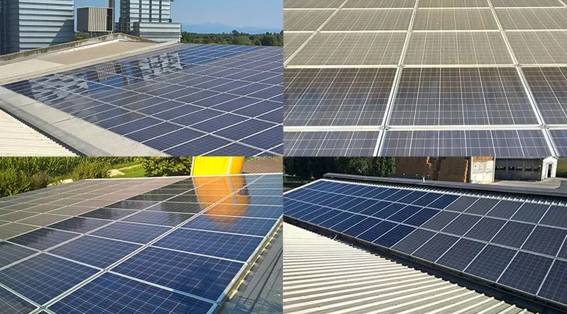 exemples avant et après Fly Mini 4 - Brosse de nettoyage pour systèmes photovoltaïques