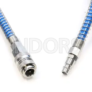 Tuyau spiralé en polyuréthane avec raccords rapides Ø10x6,5 mm, 10 mètres