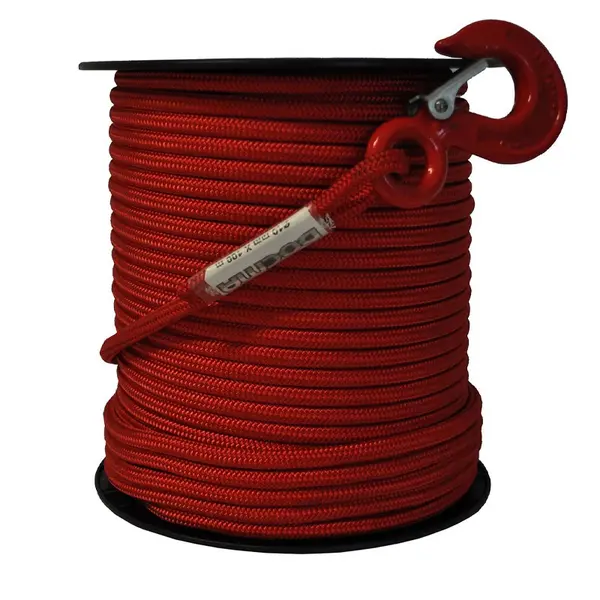 Corde rouge mm 10 x 100 m avec crochet Docma 0310207 + Docma 310210