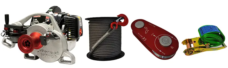 Treuil ultraléger VF105 RED IRON avec câble textile - Treuil forestier Docma