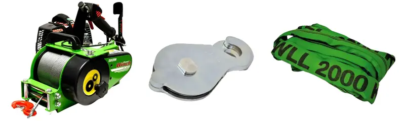 Treuil forestier Docma VF150 54,20 cm3, capacité 2840 kg + corde
