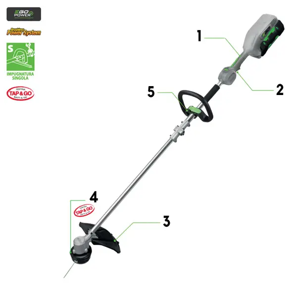 Kit débroussailleuse EGO ST1301E-S + batterie 2,5 Ah + chargeur