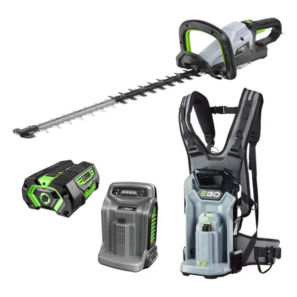 EGO HTX6500 - Kit taille-haie 65 cm + batterie 5 Ah + Chargeur Rapide et Sac à dos