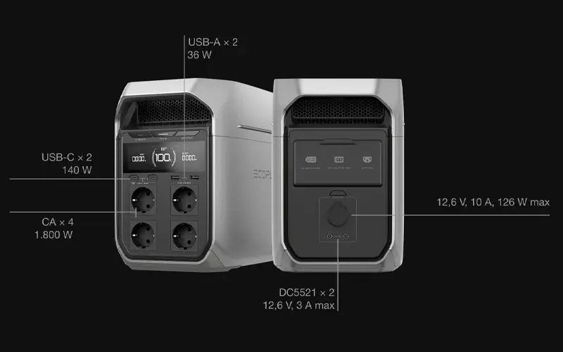 Ecoflow DELTA 3 Plus - Centrale électrique portable 1024 Wh avec entrée solaire 1000 W