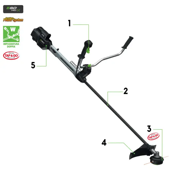 Débroussailleuse professionnelle EGO BCX 3800, 38 cm, double poignée