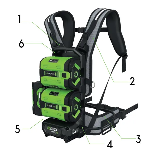 Sac à dos batterie EGO BHX 2001 avec adaptateur
