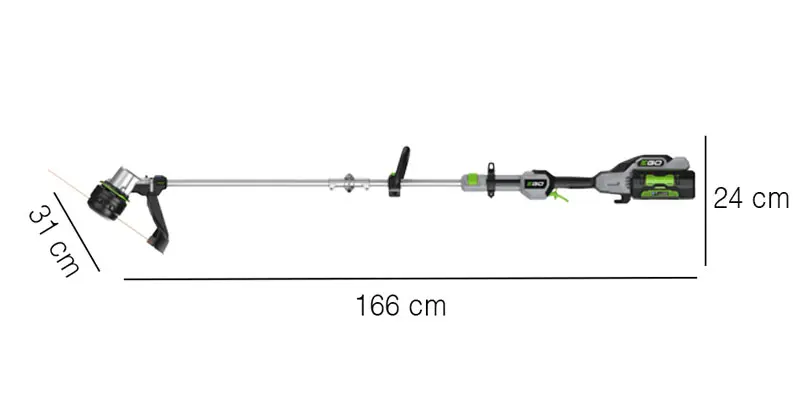 EGO ST 1610 E-T - Dimensions de la débroussailleuse