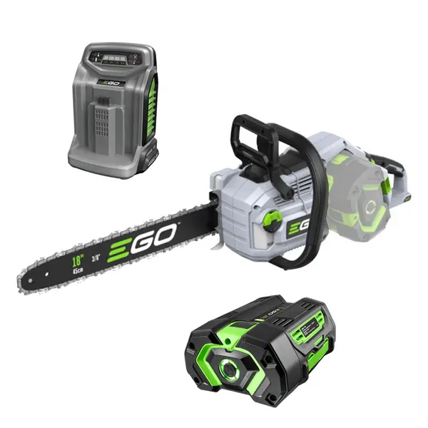 EGO CS 1814E - Kit PROMO Tronçonneuse à batterie avec Kit Batterie 5 Ah et Chargeur Rapide