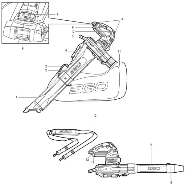 EGO LV 5004E - Kit aspirateur/souffleur avec kit batterie