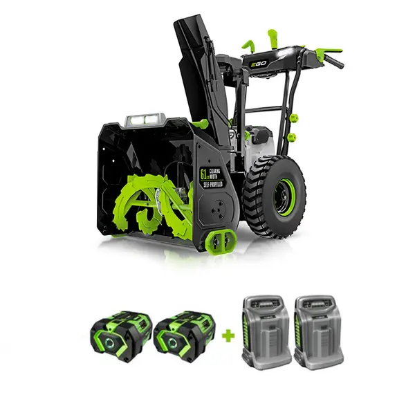 EGO SNT2400E-K2753 - Kit Chasse-neige Double Étage 61 cm - Inclut 2 Batteries de 7.5 Ah et 2 Chargeurs Rapides