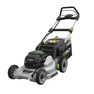Tondeuse à gazon EGO LM 1701 E pour jardins jusqu'à 400 m², batterie 2,5 Ah et chargeur inclus.