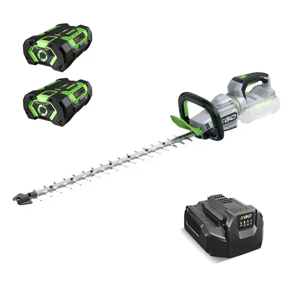 EGO HT 2601 E - Kit PROMO Taille-haie 66 cm avec kit de 2 batteries 2,5 Ah
