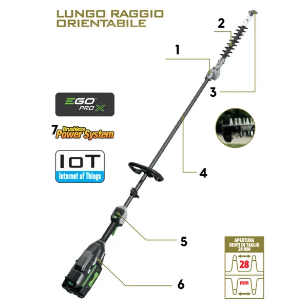 Taille-haie sur perche réglable EGO HTX 5300 PA - 53 cm
