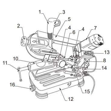 Composants de la scie à ruban Femi ABS 105