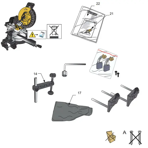 Équipement standard Scie à onglet radiale pour bois Femi TR1030 DB/A