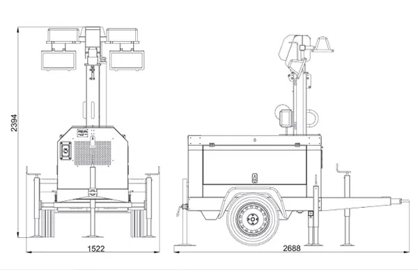 Tour d'éclairage GenSet LT 10000 K et éclairage avec générateur