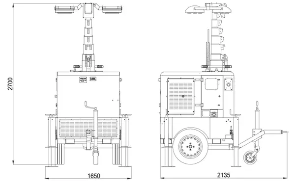 Groupe électrogène LT 5000 SS-K et SS-Y - Tour d'éclairage silencieuse
