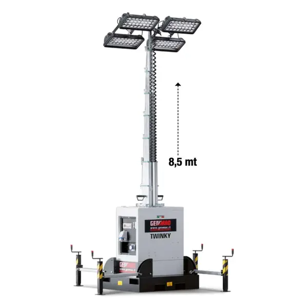 Genmac TWINKY - Tour d'éclairage multiled portable 8,5 m