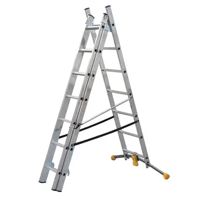 double Gierre Hobbylot AL405HHL - Échelle solide et fiable - Multifonction en aluminium avec 3 configurations 150 Kg
