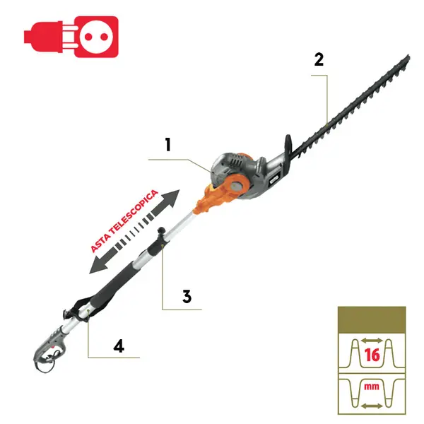 GreenLine GHTE 4645 - Taille-haie extensible