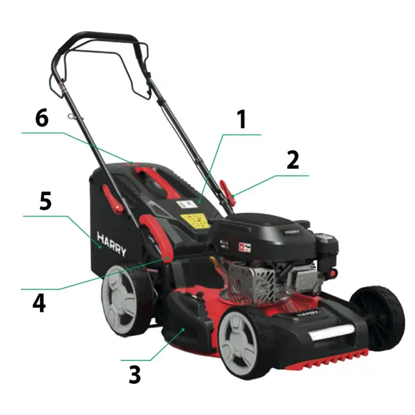 Tondeuse à gazon multifonctions 4 en 1 Harry HR 5200 SXQ 067850 - Moteur 173 cm3